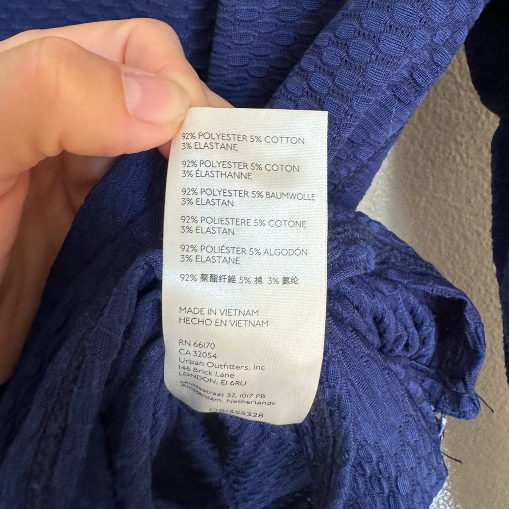 Free People Deep Blue Wrap Ribbed Long Sleeve Top - Picture 10 of 13
